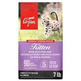 ORIJEN kitten grain-free 7lb bag front showing high-protein nutrition for growing kittens.