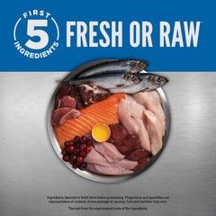 First five ingredients of ORIJEN Original: chicken, turkey, salmon, herring, liver