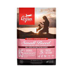 ORIJEN Small Breed 10lb bag shows packaging for convenient grain-free feeding