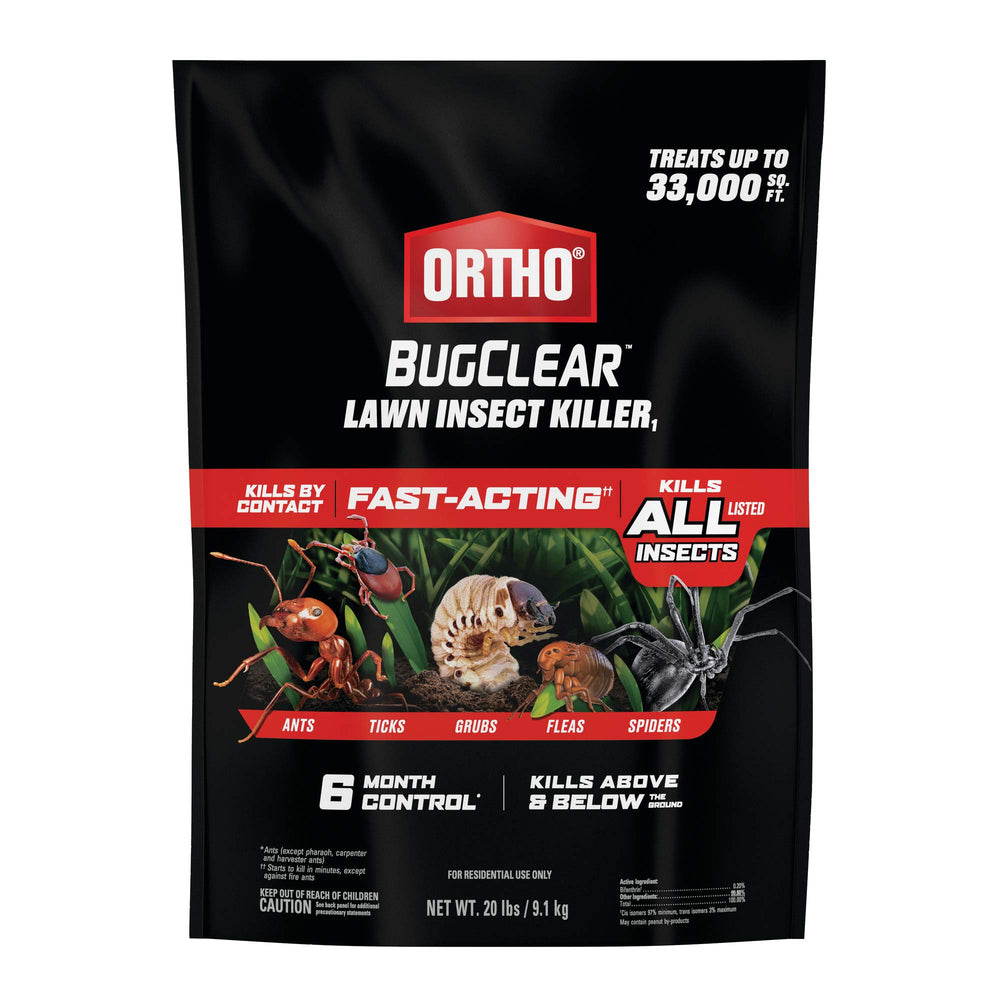 Ortho BugClear Lawn Insect Killer1 bag 20 lb protects large yards from pests