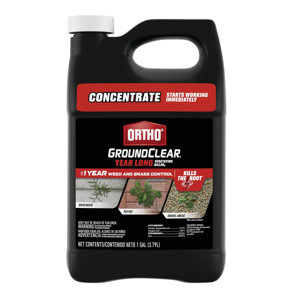 Ortho GroundClear Year Long bottle ready for mixing on hard surfaces