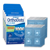 Orvance OrthoDots Clear being applied on braces for secure protection.