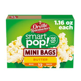 Orville Redenbacher's SmartPop Butter mini bag front view, perfect quick snack with 100 calories