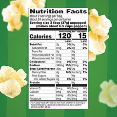Orville Redenbacher's SmartPop! butter popcorn bag opened to reveal ready-to-pop kernels
