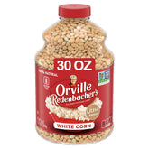 Orville Redenbacher's white kernels unpopped, ready for a fresh fluffy popcorn snack.