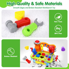 Orwine drill and hammer tools support pretend engineering and hand coordination.