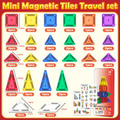 ORZbb tiles in diverse shapes and seven colors for color and shape recognition.