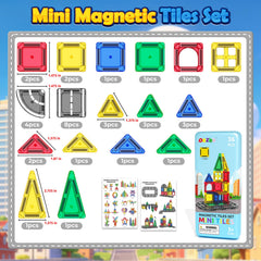 ORZbb mini magnetic tiles door and window pieces, enhances open-ended design play