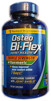 Osteo Bi-Flex Triple Strength Turmeric bottle with 200 tablets for joint support.