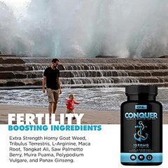 Osyris ONL Conquer ingredients panel featuring maca and tribulus.