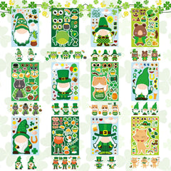 OTAITY St. Patrick's face stickers with gnomes for kids crafts.