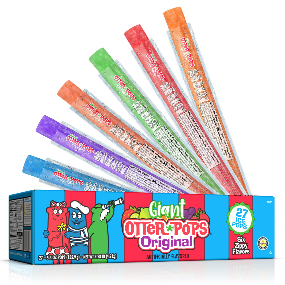 Otter Pops giant original 5-5oz pack, convenient, shareable summer treats.