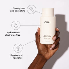 OUAI keratin kumquat blend detail highlighting hair care formula