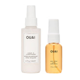 OUAI Leave-In Conditioner bottle for frizz control and shine.