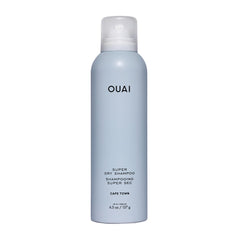 OUAI Super Dry Shampoo bottle shows Cape Town scent and oil-absorbing power for refreshed hair.