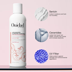 Ouidad Defrizzing Conditioner tube hydrates curls with silk sericin and moisture lock.