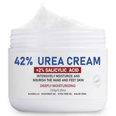 OUKEYA Urea Cream bottle close-up highlighting 42% strength for deep hydration.