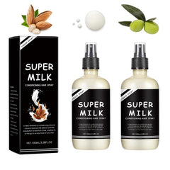 OUKPANE Super Milk Primer bottle demonstrates lightweight, non-greasy hydration for all hair types.