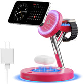 Ouotoo 3-in-1 MagSafe charging stand with precise magnetic alignment for quick wireless charging.