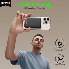 Ouotoo magnetic alignment securely attaches to iPhone for steady charging