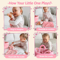 OUOZZZ doll bassinet ready for gentle rocking and naps.