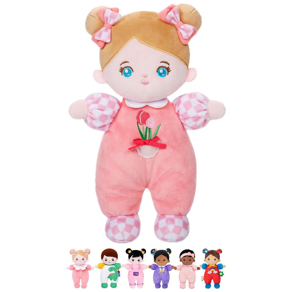OUOZZZ soft baby doll 10-inch face embroidery creates a cuddly companion for imaginative play.