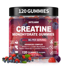 OUTELANDE Creatine Gummies bottle offers convenient support for workouts and daily energy.