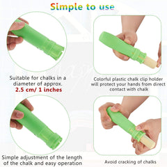 Outus sidewalk chalk holder green keeps chalk intact during classroom demonstrations.