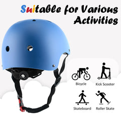 OUWOER Kids Bike Helmet blue ventilated design keeps head cool