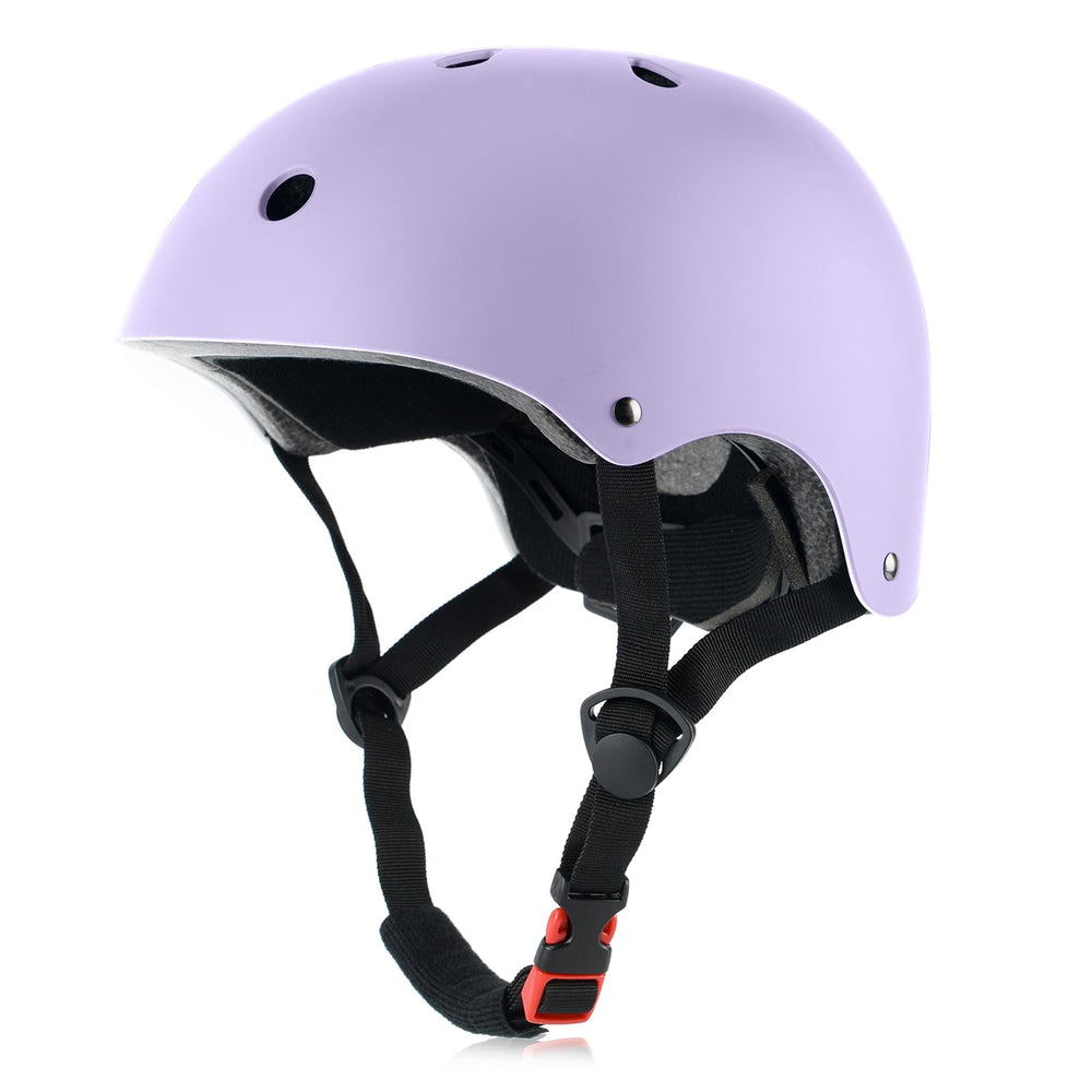 OUWOER Kids Bike Helmet pale lavender front view for safe cycling