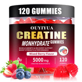 OUYIYUA creatine monohydrate gummies bottle shows convenient daily supplement