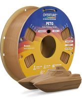 OVERTURE PETG 1.75mm brown spool neatly wound for reliable desktop printing