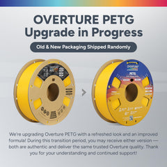 OVERTURE PETG close-up shows consistent diameter and smooth surface.