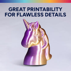 Overture Silk PLA tangle-free winding keeps the spool tidy for uninterrupted prints