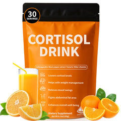 Oviaapo Cortisol Drink Powder bottle shown for quick calm during busy days.