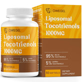 Owegel liposomal tocotrienols bottle front with high potency formula for daily antioxidant support.