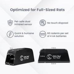 OWLTRA OW-1 top-view highlighting bait door for easy setup.