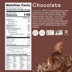 OWYN chocolate protein powder being baked into muffins shows versatile healthy snacking.