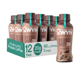 OWYN Double Shot Mocha Latte bottle front with dairy-free protein for on-the-go energy.