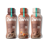 OWYN double-shot mocha latte shake with rich coffee flavor for on-the-go protein