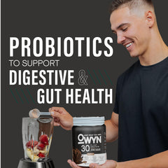 OWYN Pro Elite plant-based protein blend spotlights chia and pea sources.