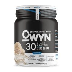 OWYN Pro Elite vanilla powder bottle front for active lifestyles