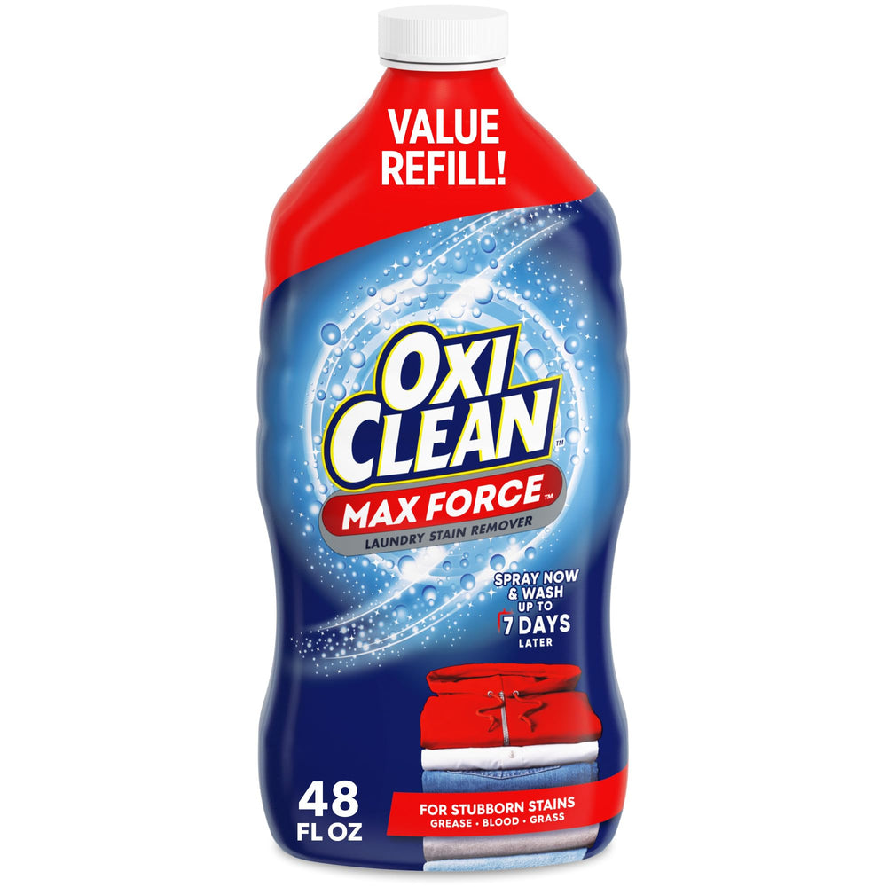 OxiClean Max Force refill bottle ready for ongoing stain removal.