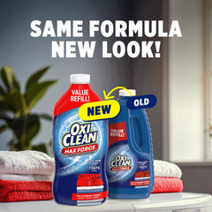 OxiClean Max Force spray nozzle prepared for direct stain treatment.