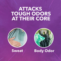 OxiClean Odor Blasters Paks dissolving action shows water-activated cleaning power.