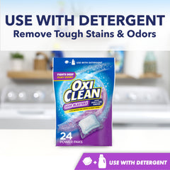 OxiClean Odor Blasters Paks in-wash use boosts detergent performance.