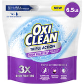 OxiClean Triple Action Odor Blasters pouch shown for odor removal and stain boosting