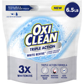 OxiClean Triple Action White Revive pouch keeps whites bright and ready for laundry.
