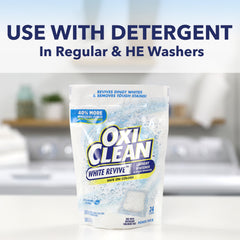 OxiClean White Revive in-washer drum shows whitening action.