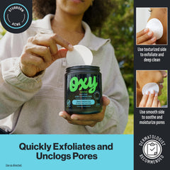 Oxy Deep Pore bottle and label highlight maximum strength cleansing pads.
